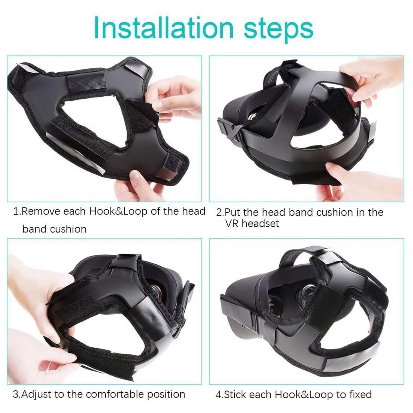 Easy Install Head Strap Pad Cushion Headband Fixing for Oculus Quest2 Red