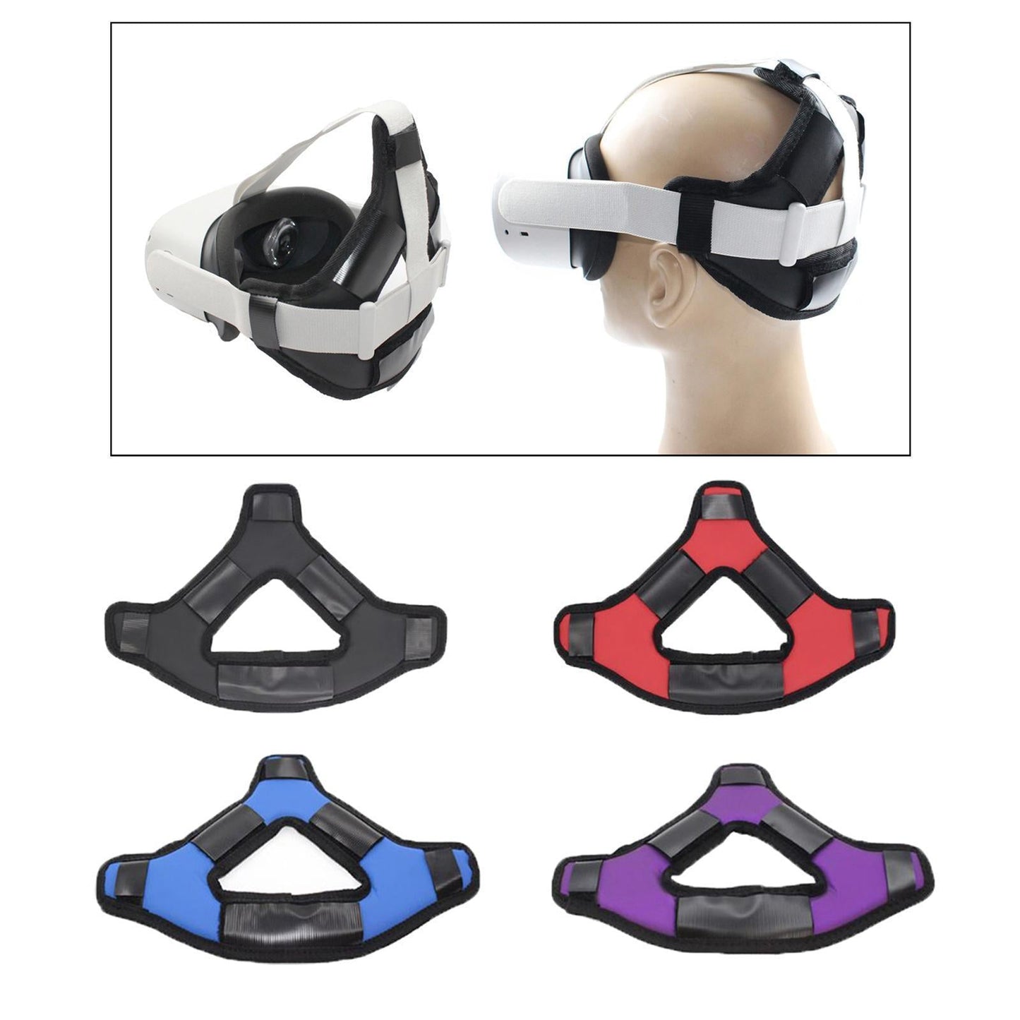 Easy Install Head Strap Pad Cushion Headband Fixing for Oculus Quest2 Red