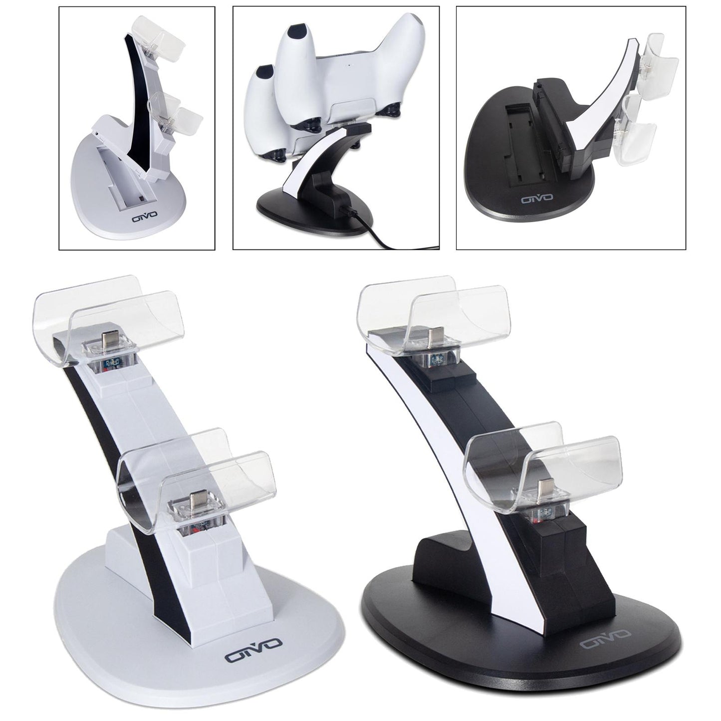 Fast Charging Charging Station Charger Dock Dual for PS5 White