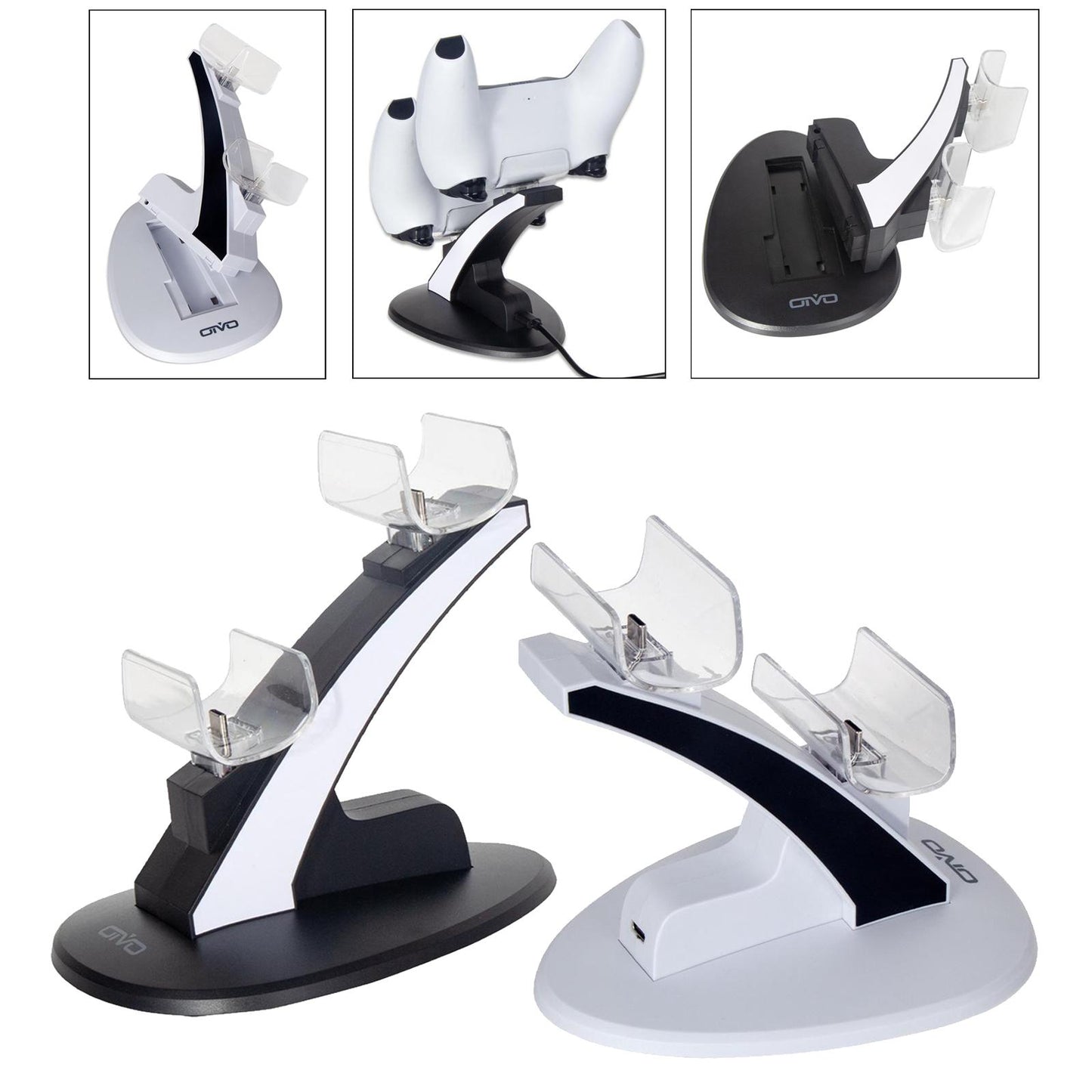 Fast Charging Charging Station Charger Dock Dual for PS5 White