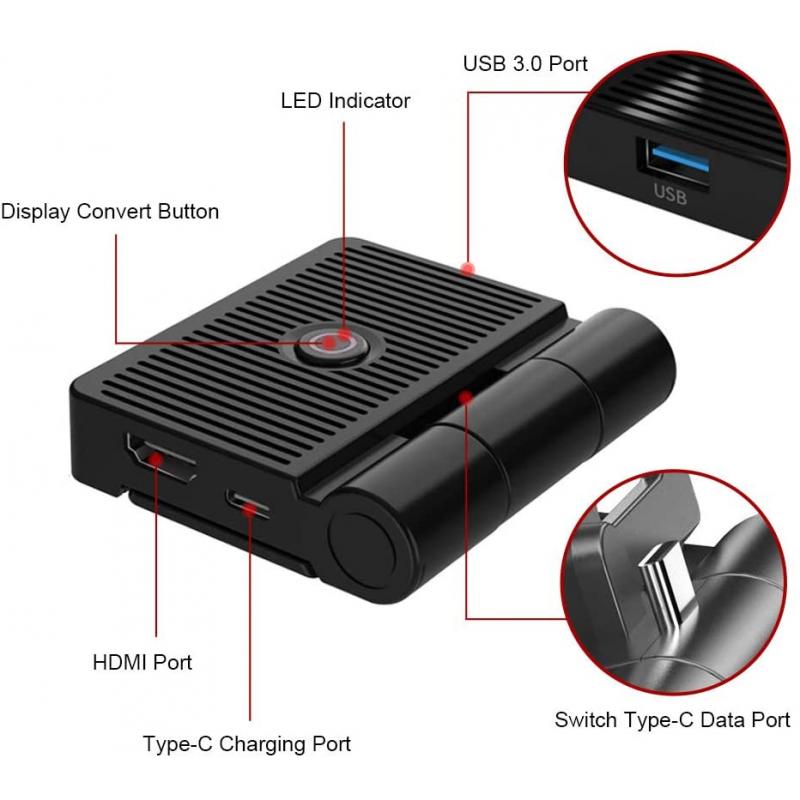 TNS-19305 Dock for Nintendo Switch to 4K HDMI Adapter with USB 3.0 USB-C