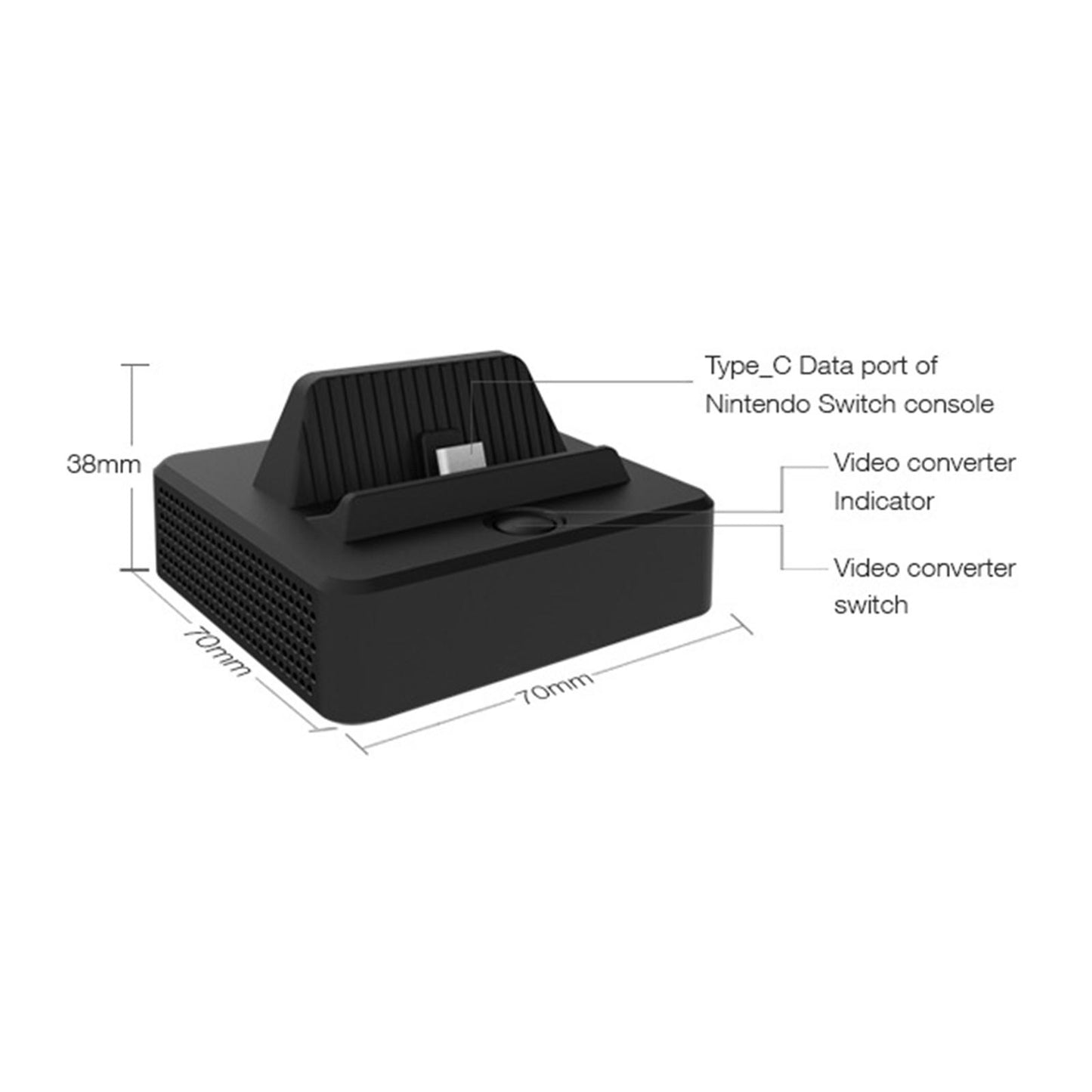 Video Converter Dock Docking Station HDMI TV Adapter for Nintendo Switch