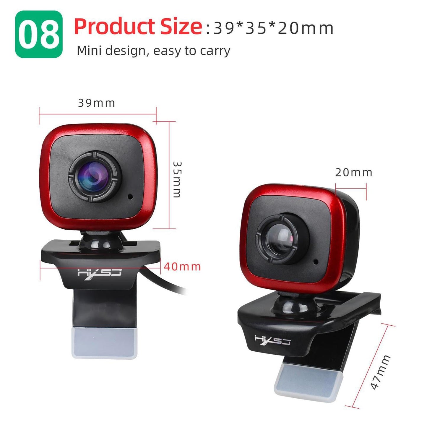 480P Desktop Computer USB Web Camera Webcam Manual Focus Black Red