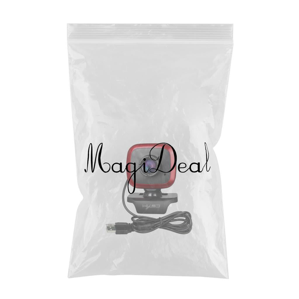 480P Desktop Computer USB Web Camera Webcam Manual Focus Black Red