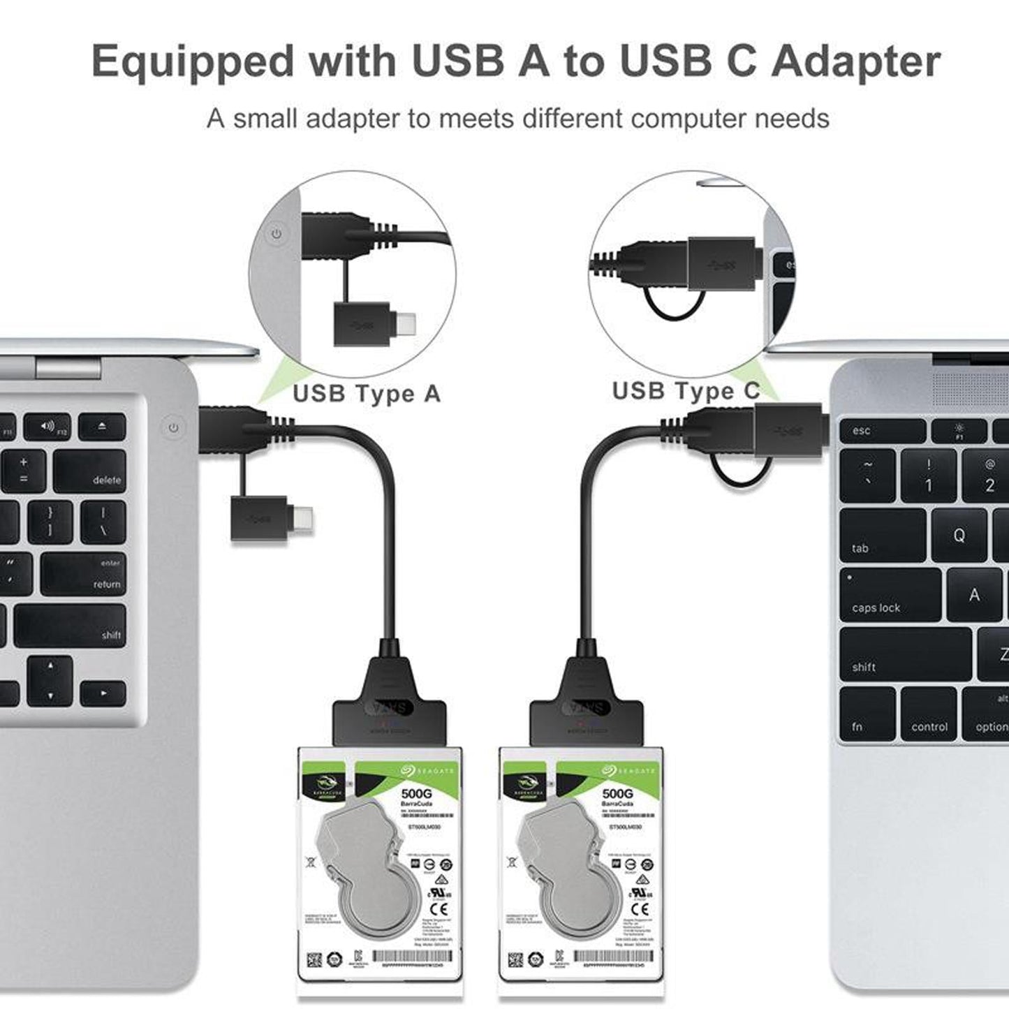 USB 3.0 to 2.5 SATA 22-Pin Hard Drive Adapter Cable Support UASP 50cm"