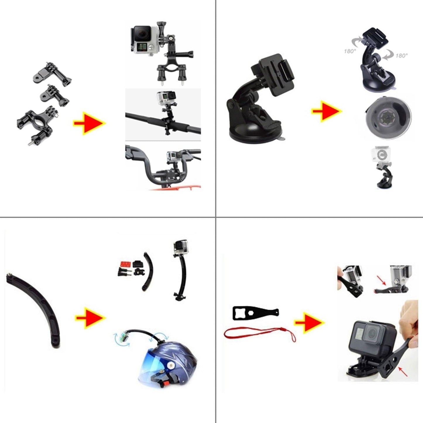 50 Pcs Action Camera Accessory Kit for GoPro HERO9 8 Black 7 6 5 Session 3 2