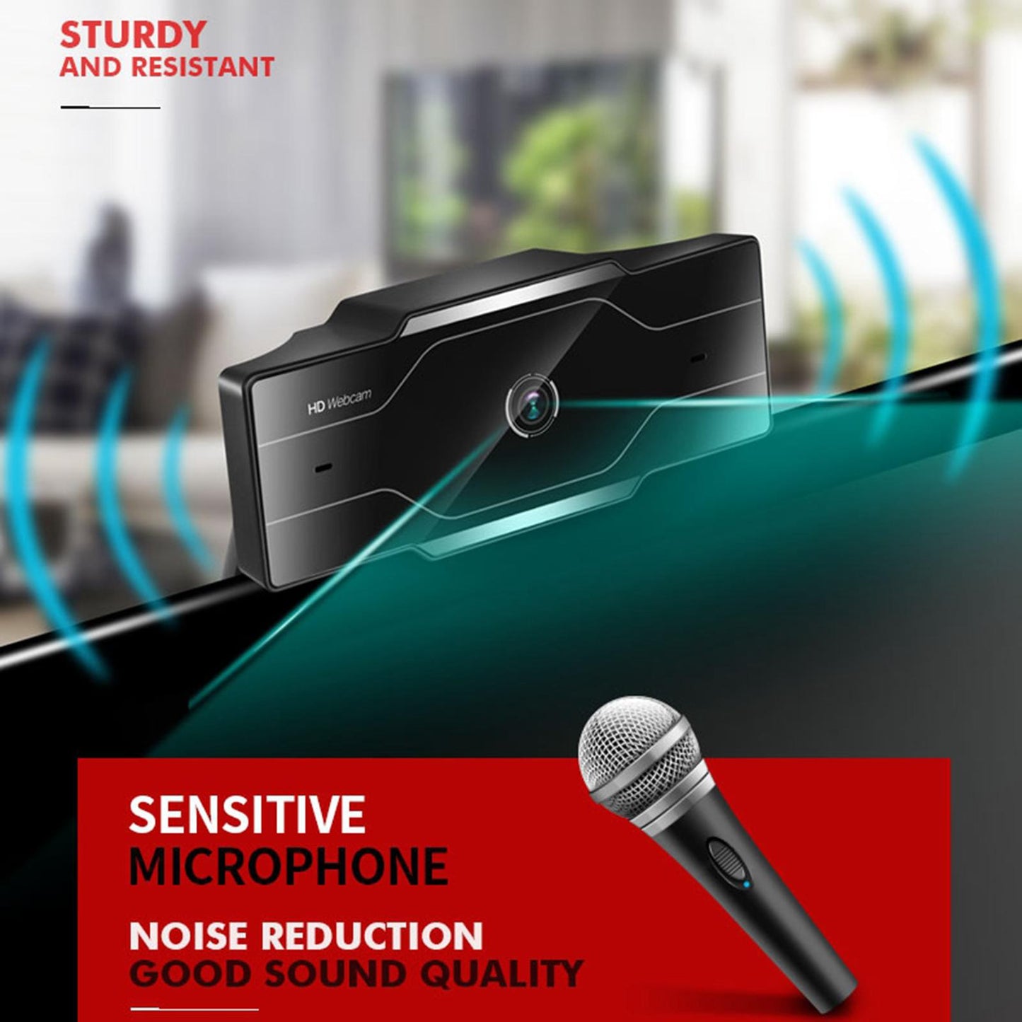 Webcam HD Web Camera Cam Microphone For PC Laptop 1080P with Lid