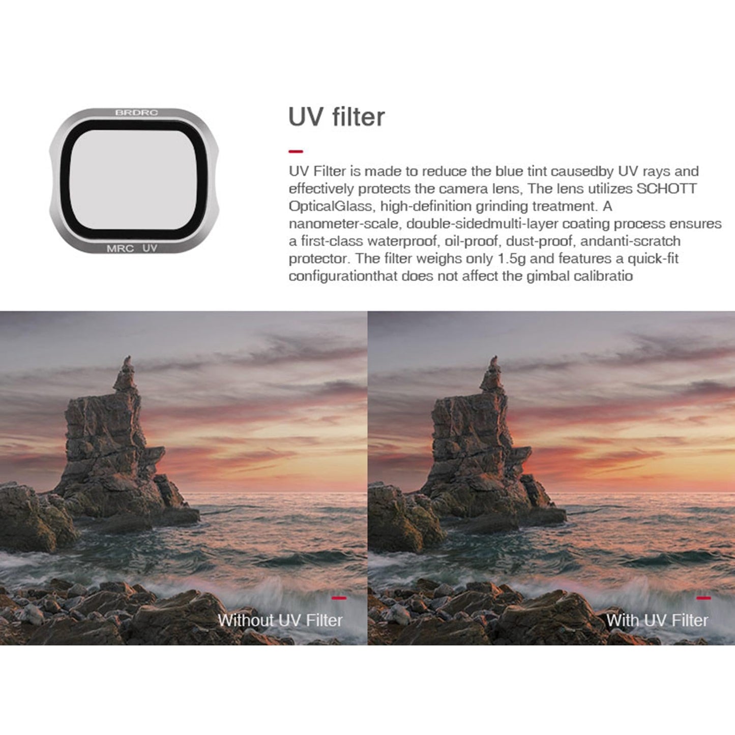 Filters Compatible with DJI MAVIC 2 Pro Drone Camera UV+CPL+ND8