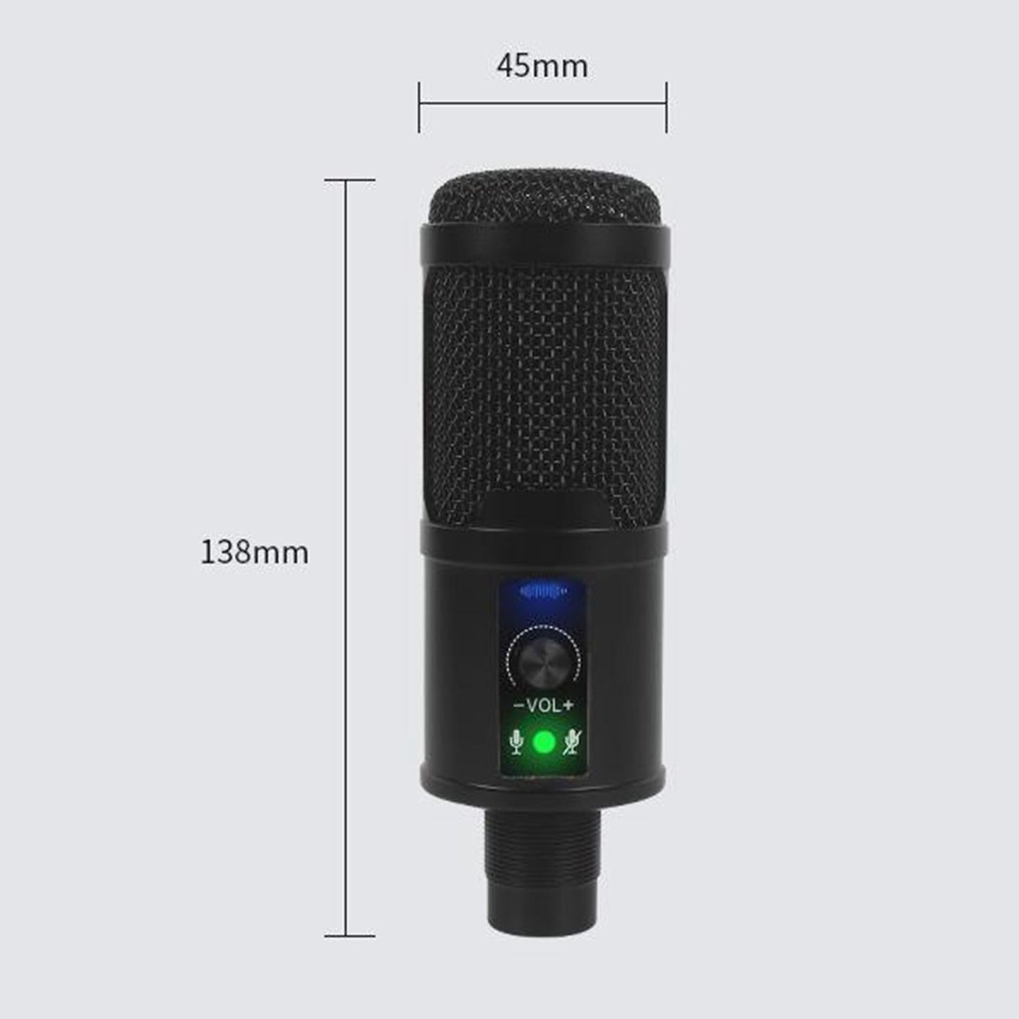 USB Microphone Mic + Tripod Stand for PC Laptop Studio Recording Gaming