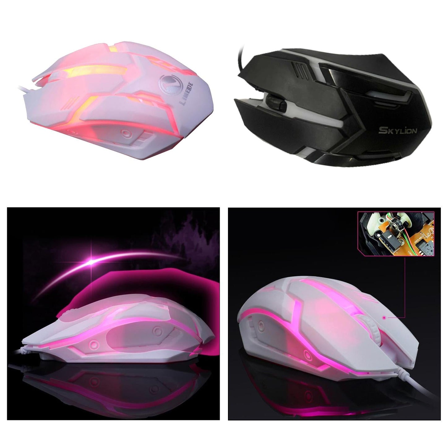 Gaming Wired 1600 DPI Computer Mice Laptop for Windows 7/8/10/XP Vista Black