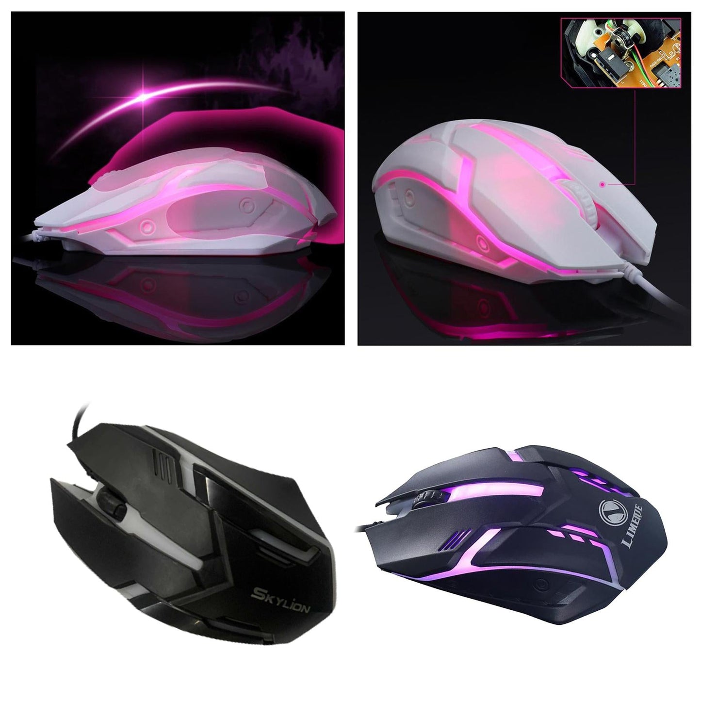 Gaming Wired 1600 DPI Computer Mice Laptop for Windows 7/8/10/XP Vista Black