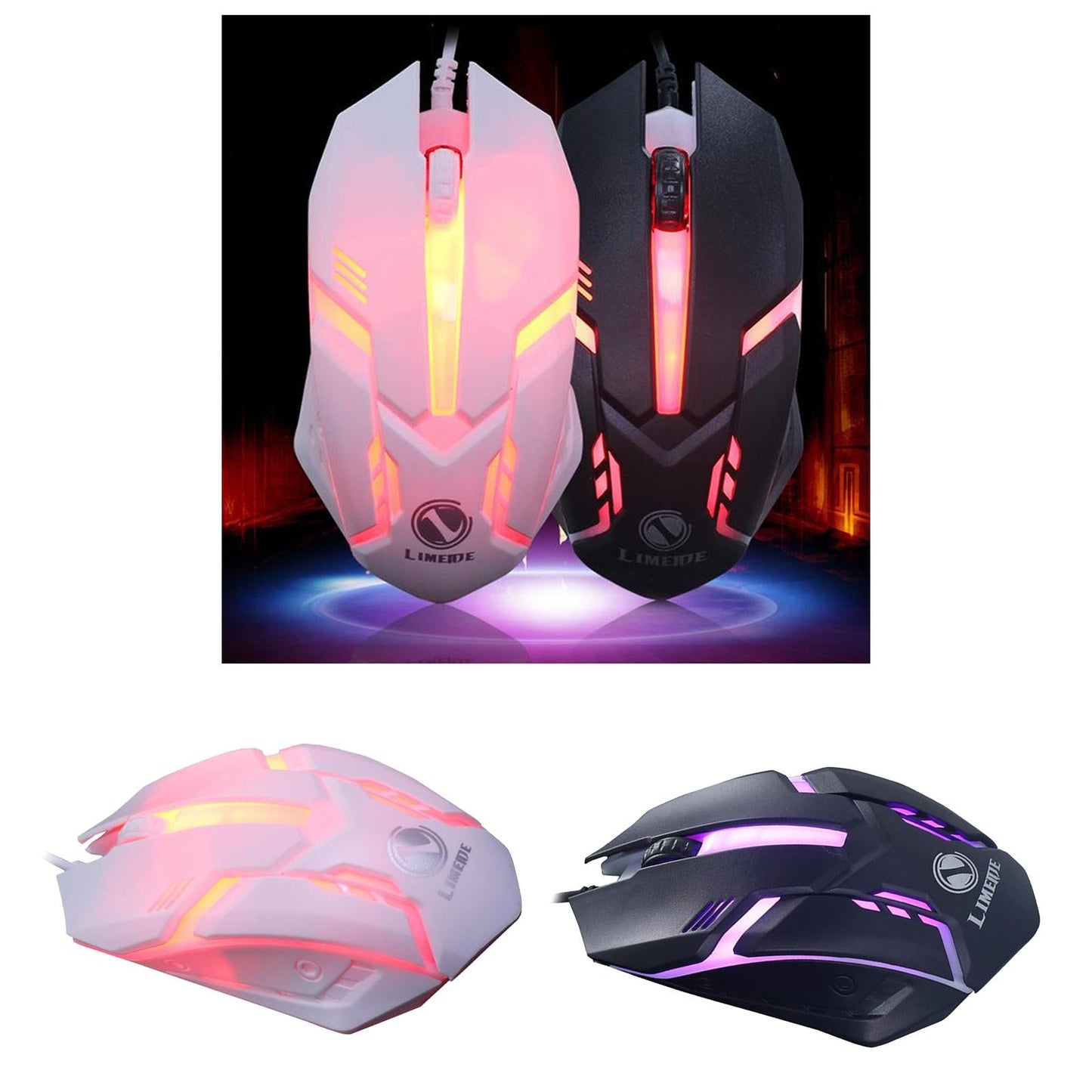 Gaming Wired 1600 DPI Computer Mice Laptop for Windows 7/8/10/XP Vista Black