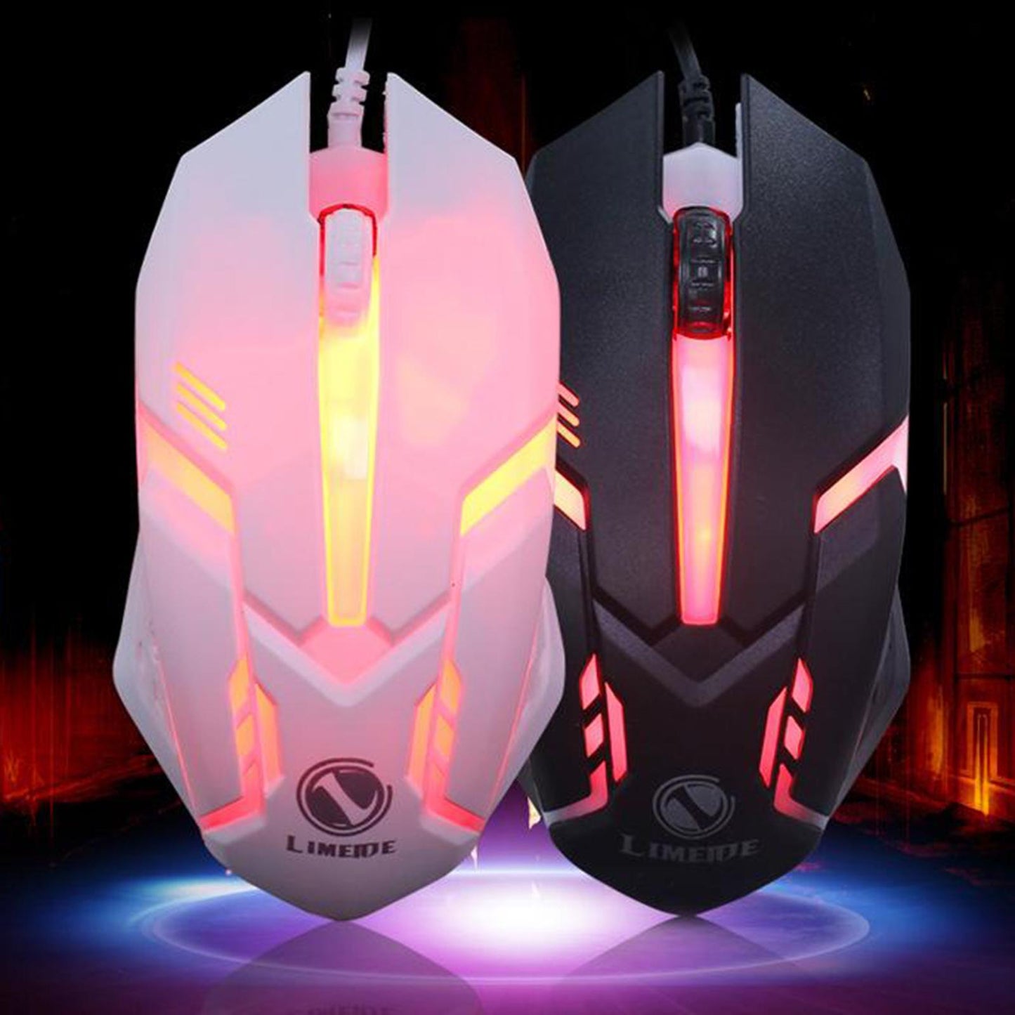 Gaming Wired 1600 DPI Computer Mice Laptop for Windows 7/8/10/XP Vista White