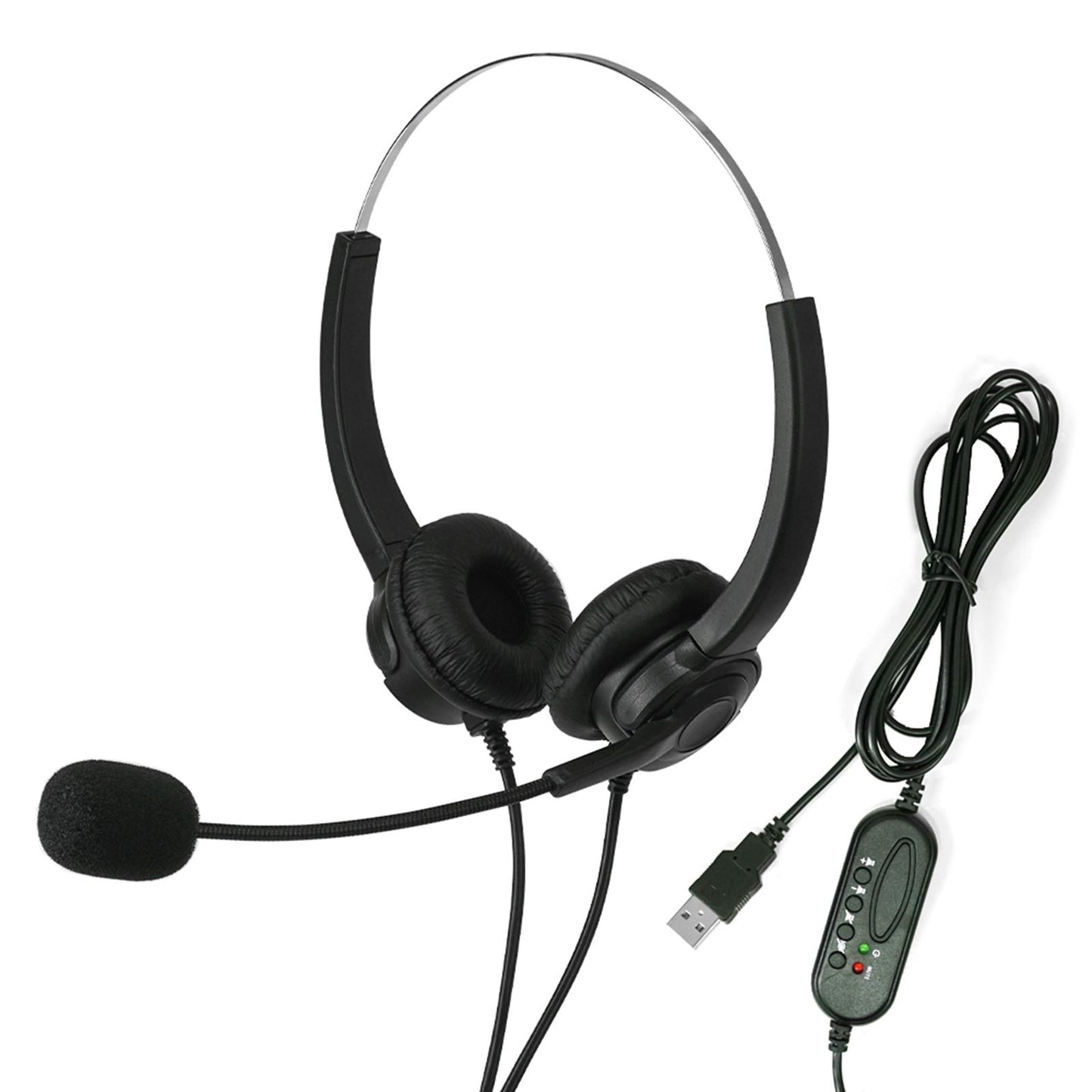 USB Headsets Noise Cancelling Headphone with Micophone in-line Controls