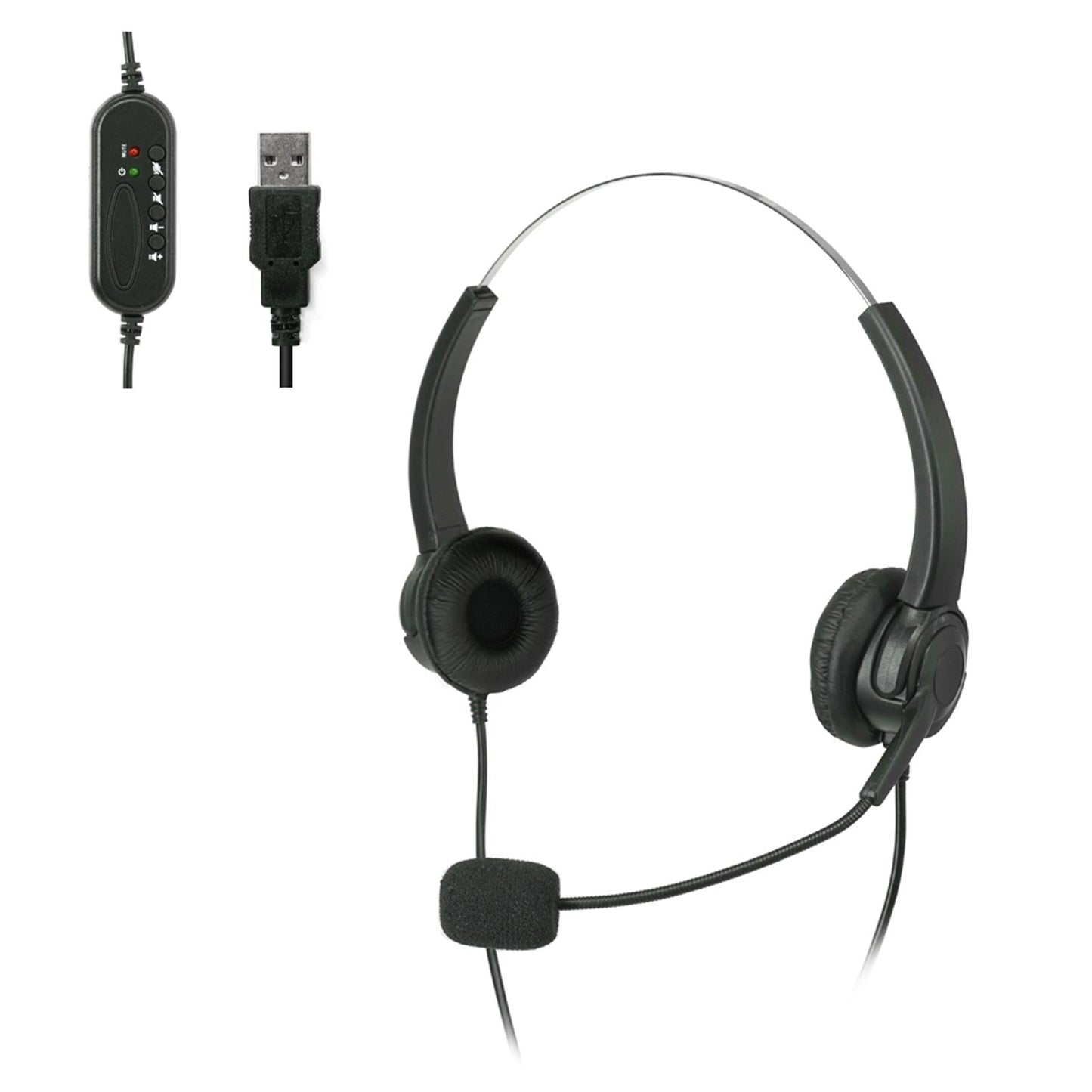 USB Headsets Noise Cancelling Headphone with Micophone in-line Controls
