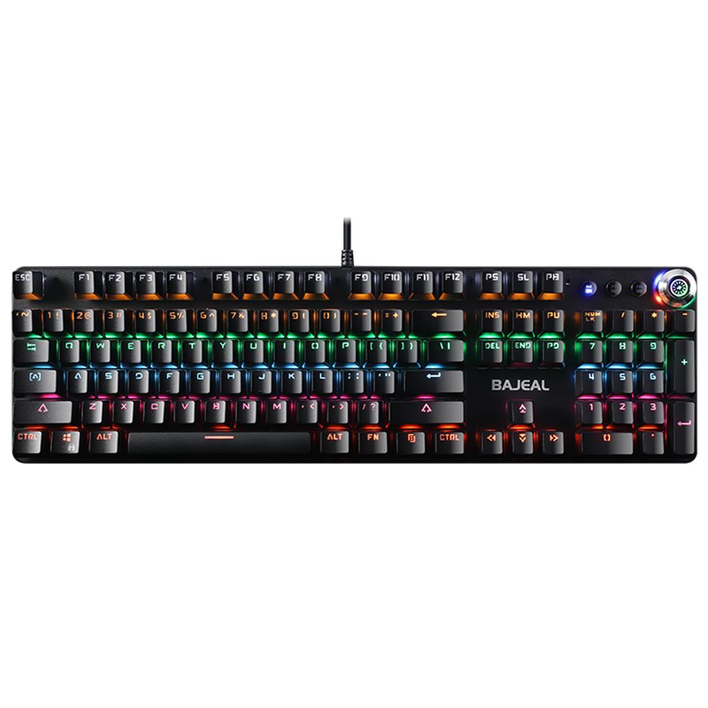 Desktop Wired Mechanical Gaming Keyboard Green Switches USB Passthrough