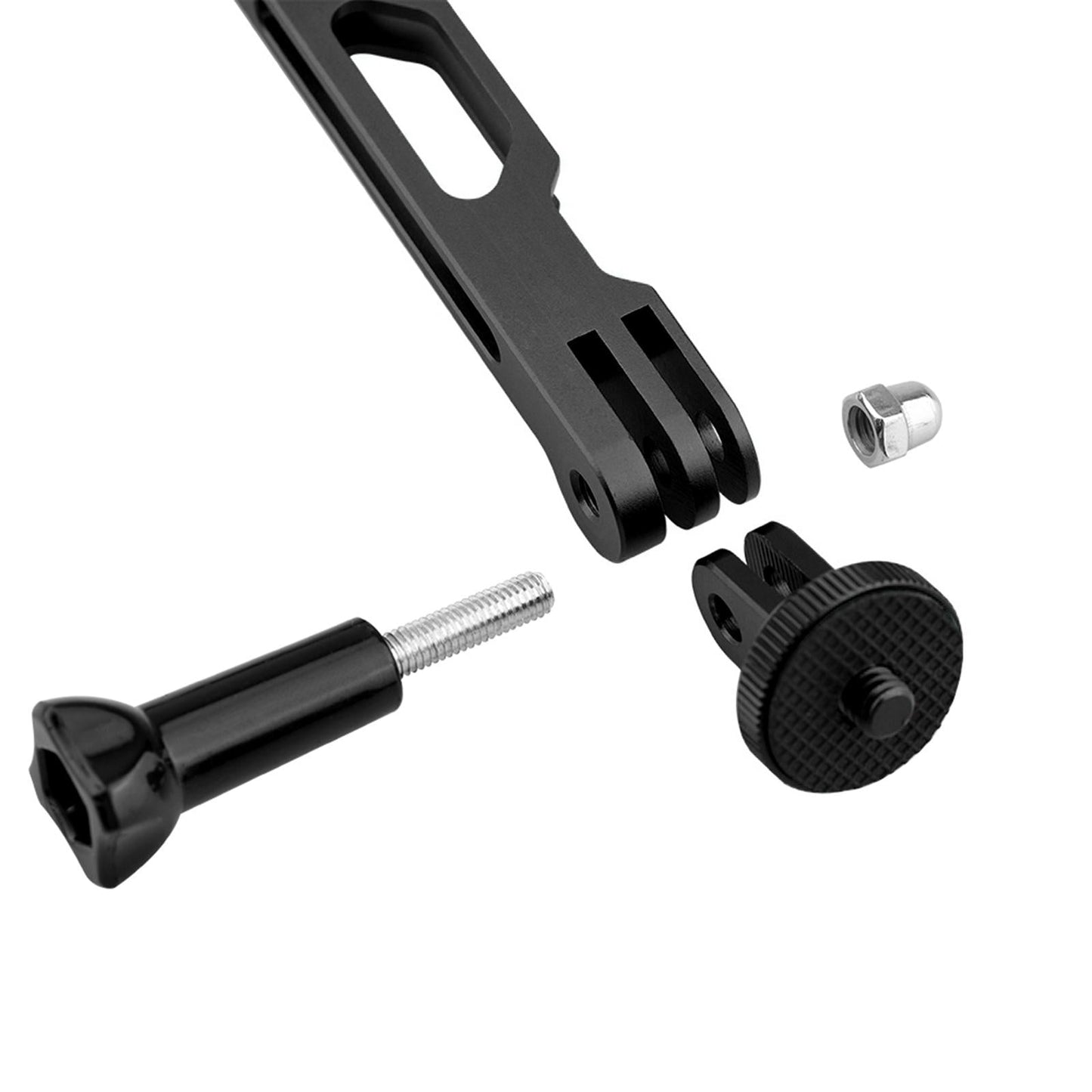 CNC Extension Arm Pole Mount Base 1/4 Adapter For Insta360 ONE X2 X black"