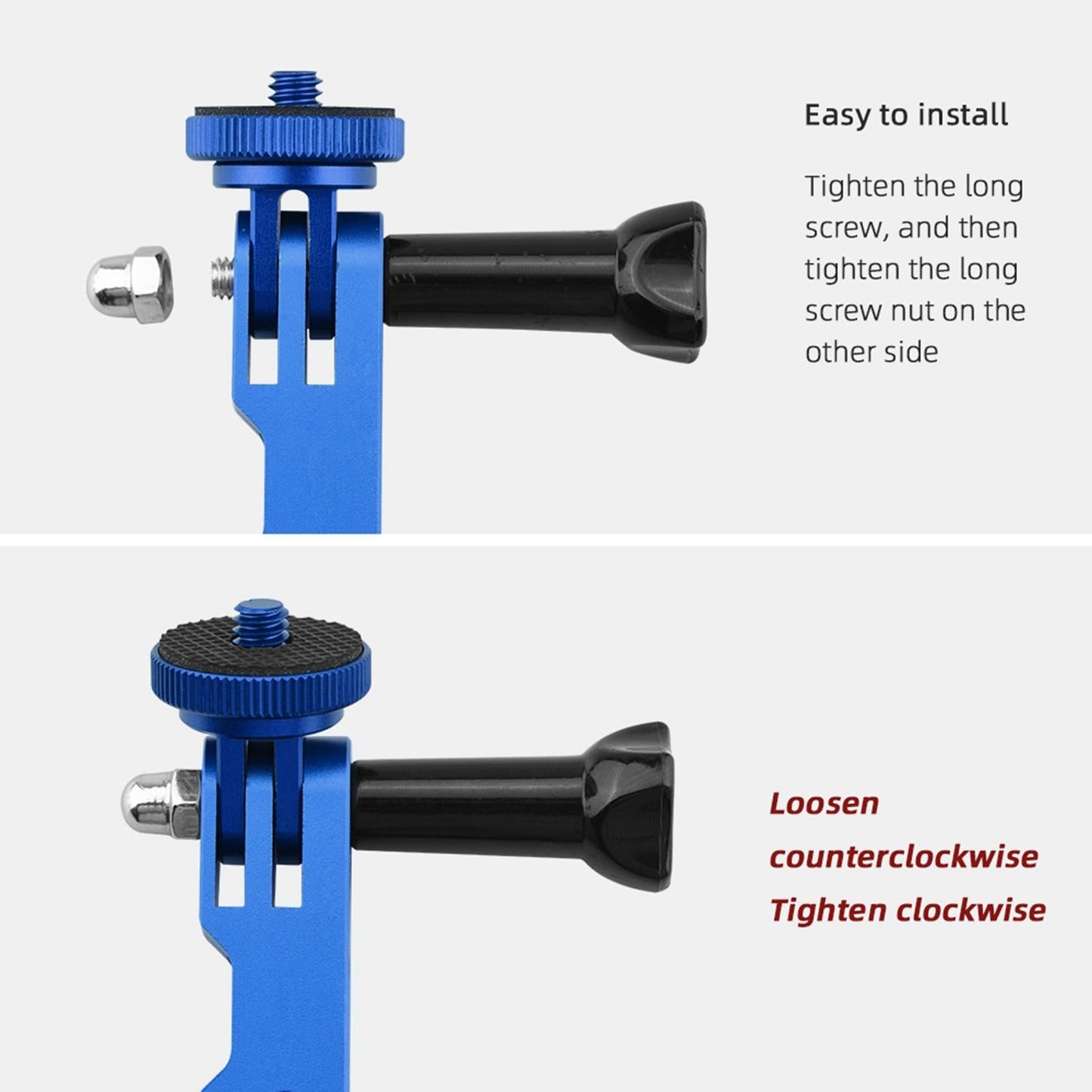 CNC Extension Arm Pole Mount Base 1/4 Adapter For Insta360 ONE X2 X blue"