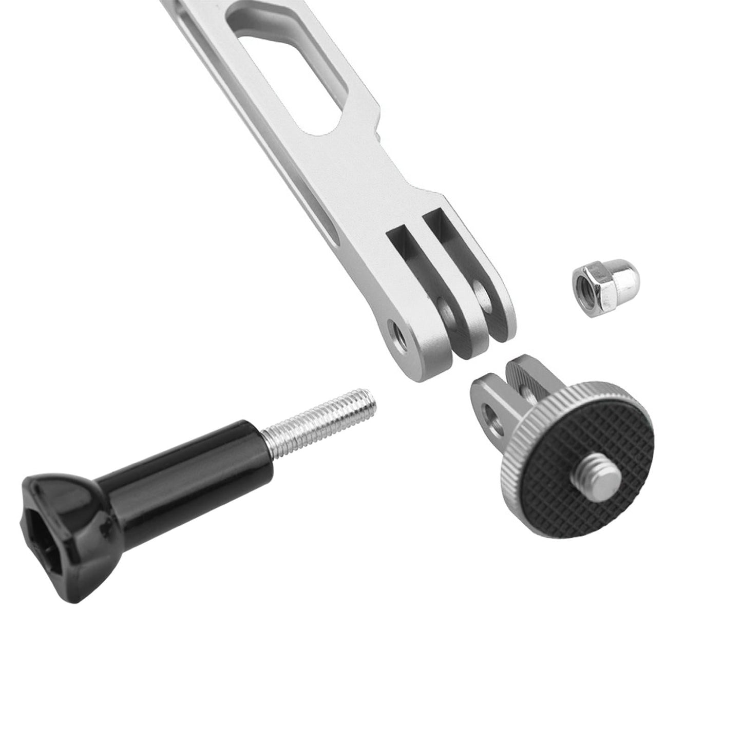 CNC Extension Arm Pole Mount Base 1/4 Adapter For Insta360 ONE X2 X silver"