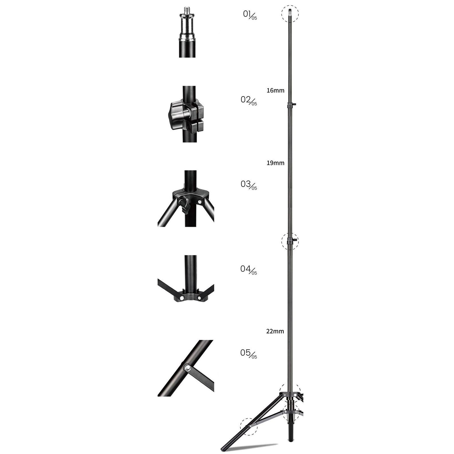 Adjustable 12/10"/6" Selfie Ring Light Phone Holder for YouTube Photography Set C"