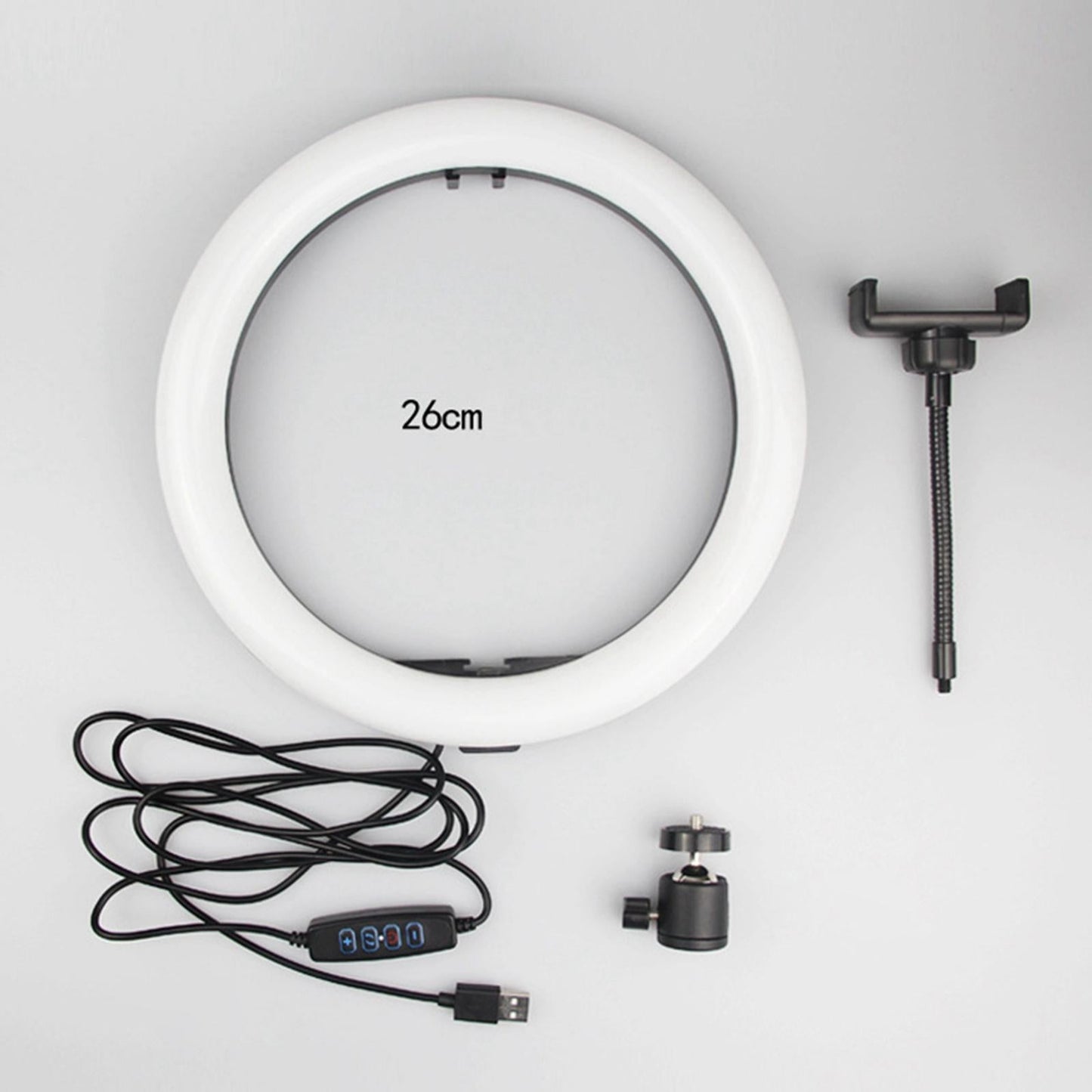 Adjustable 12/10"/6" Selfie Ring Light Phone Holder for YouTube Photography Set C"