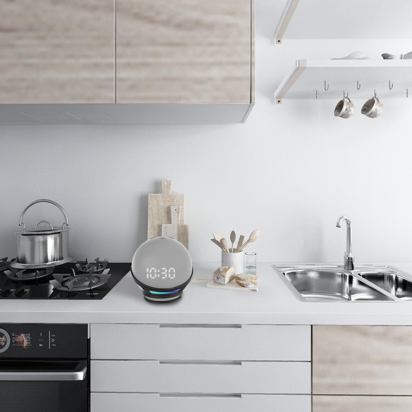 Wall Mount Shelf Bracket Stand for Amazon Echo Dot 4 4th Gen black