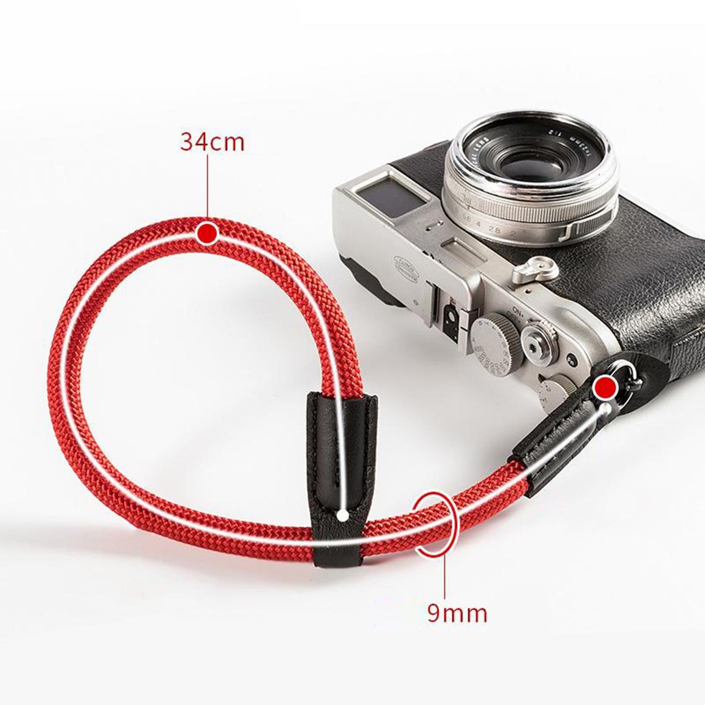 Camera Wrist Strap Fits FUJIFILM- X-pro 3 / X-Pro 2 / X100V / X100F / X-T4 Red