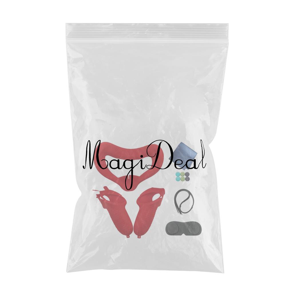 Silicone Eye Mask Cover Controller Grips For Oculus Quest 2 VR Headset Red