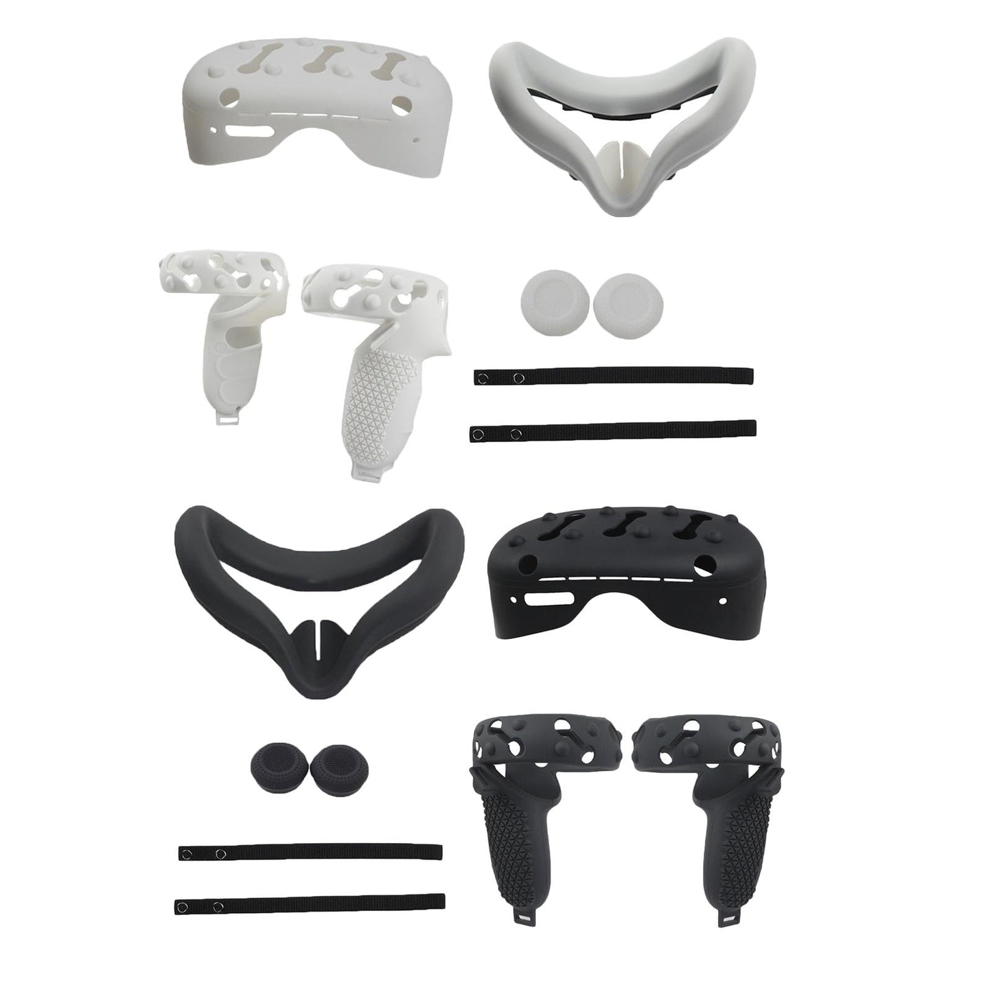 VR Face Cover Skin Set Bundle for Oculus Quest 2 Face Protect black