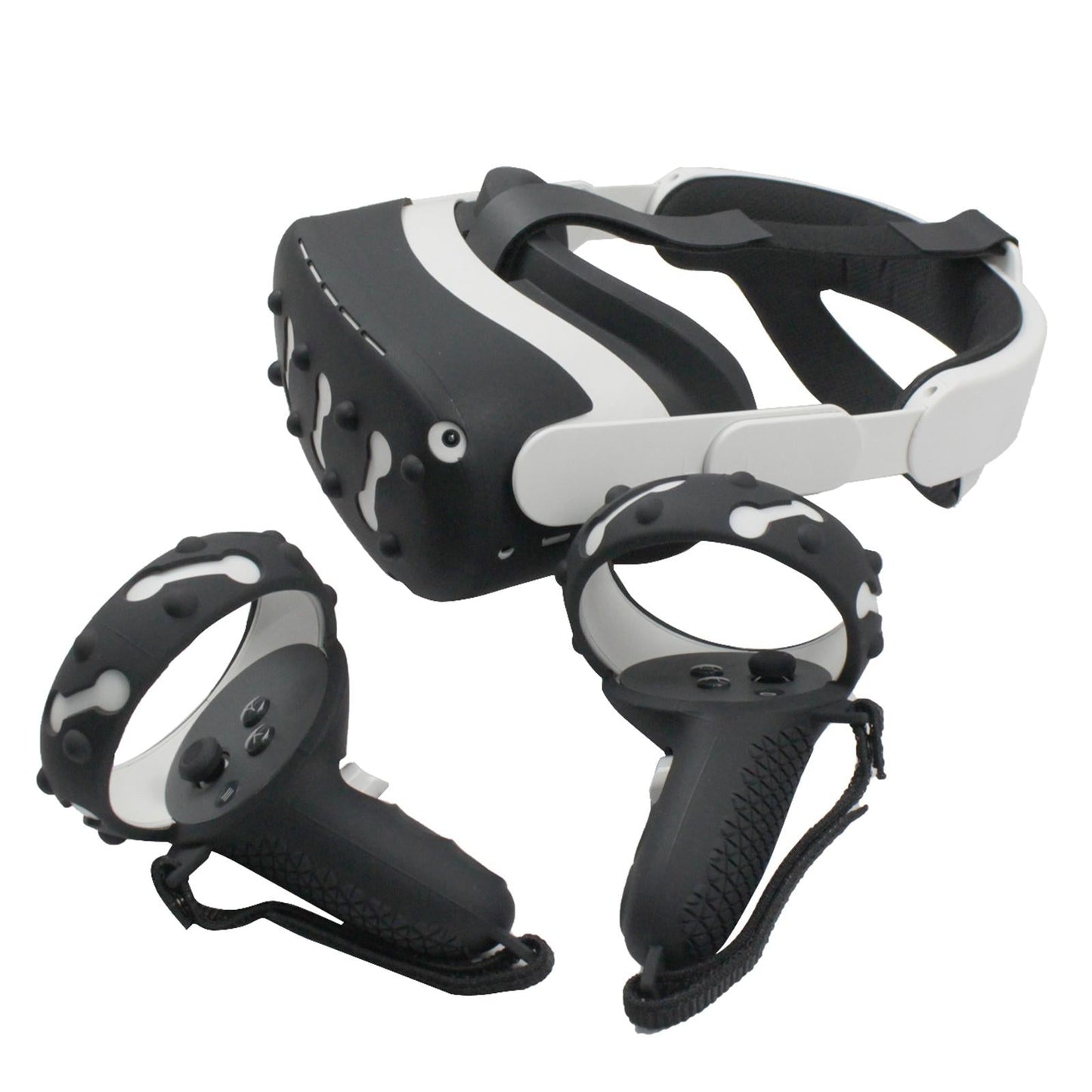 VR Face Cover Skin Set Bundle for Oculus Quest 2 Face Protect black