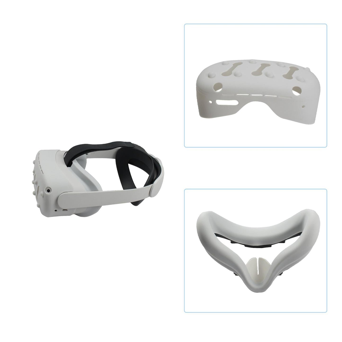 VR Face Cover Skin Set Bundle for Oculus Quest 2 Face Protect white
