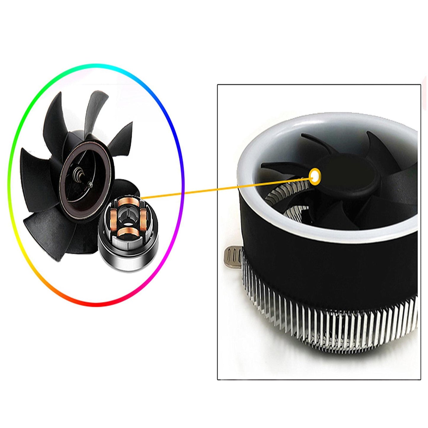 LED RGB CPU Cooler Fan Desktop Radiator for Intel LGA 1150 AM3 AM3+