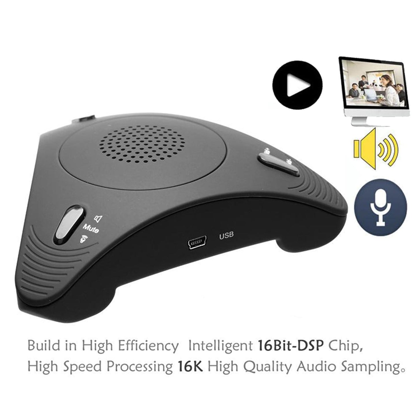 USB Video Conference Computer Microphone Omnidirectional Desktop Studio Mic