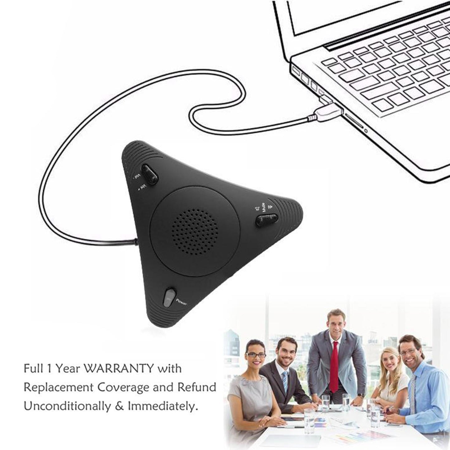 USB Video Conference Computer Microphone Omnidirectional Desktop Studio Mic