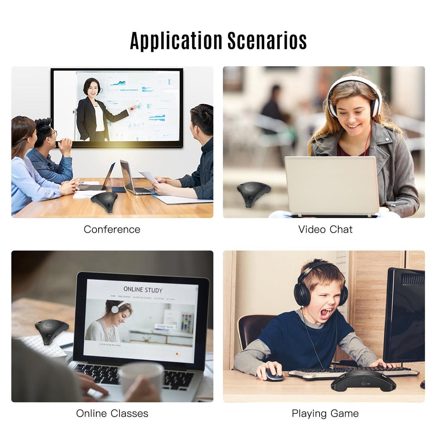 USB Video Conference Computer Microphone Omnidirectional Desktop Studio Mic