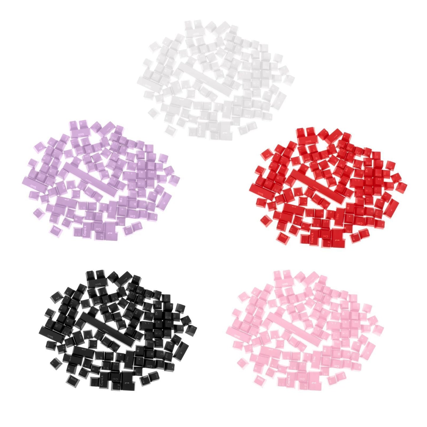 108-Key ABS Translucent Keycaps Key Cap for Mechanical Keyboard White