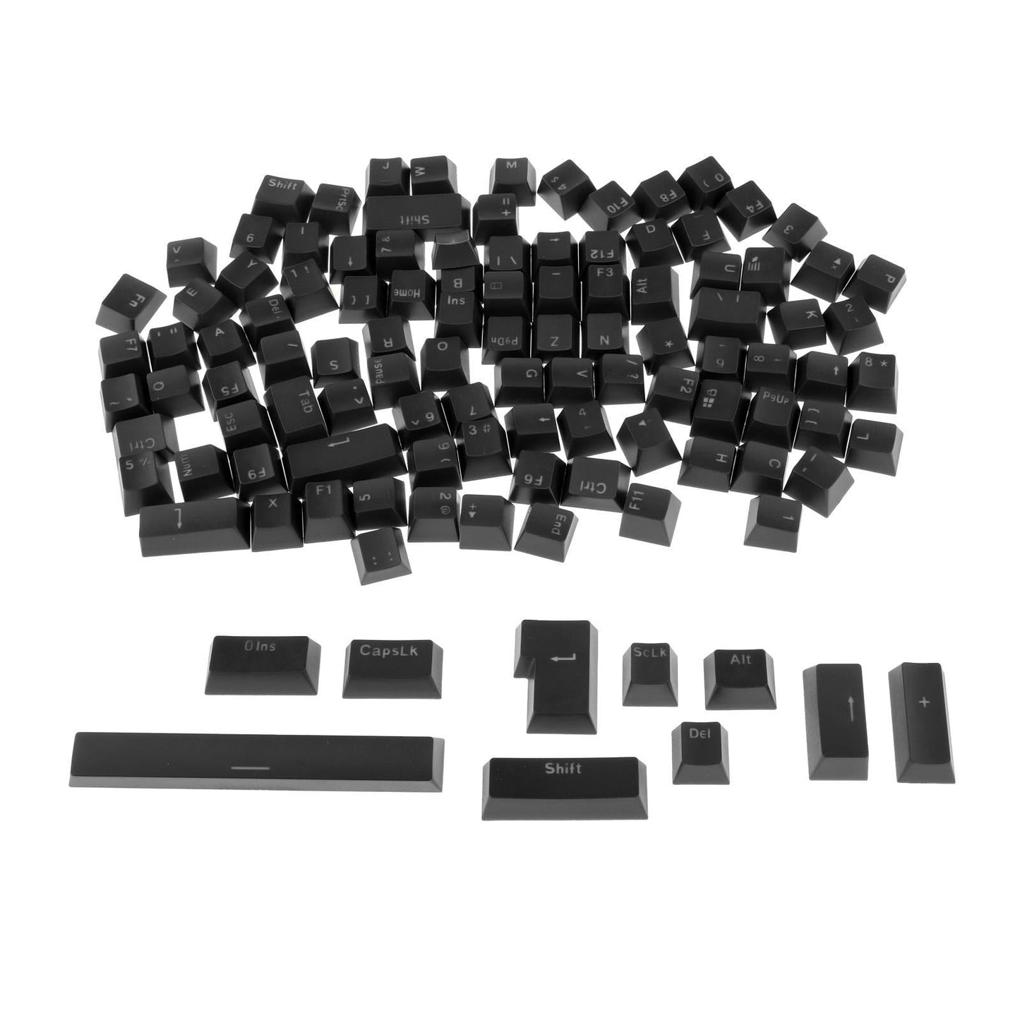 108-Key ABS Translucent Keycaps Key Cap for Mechanical Keyboard Black