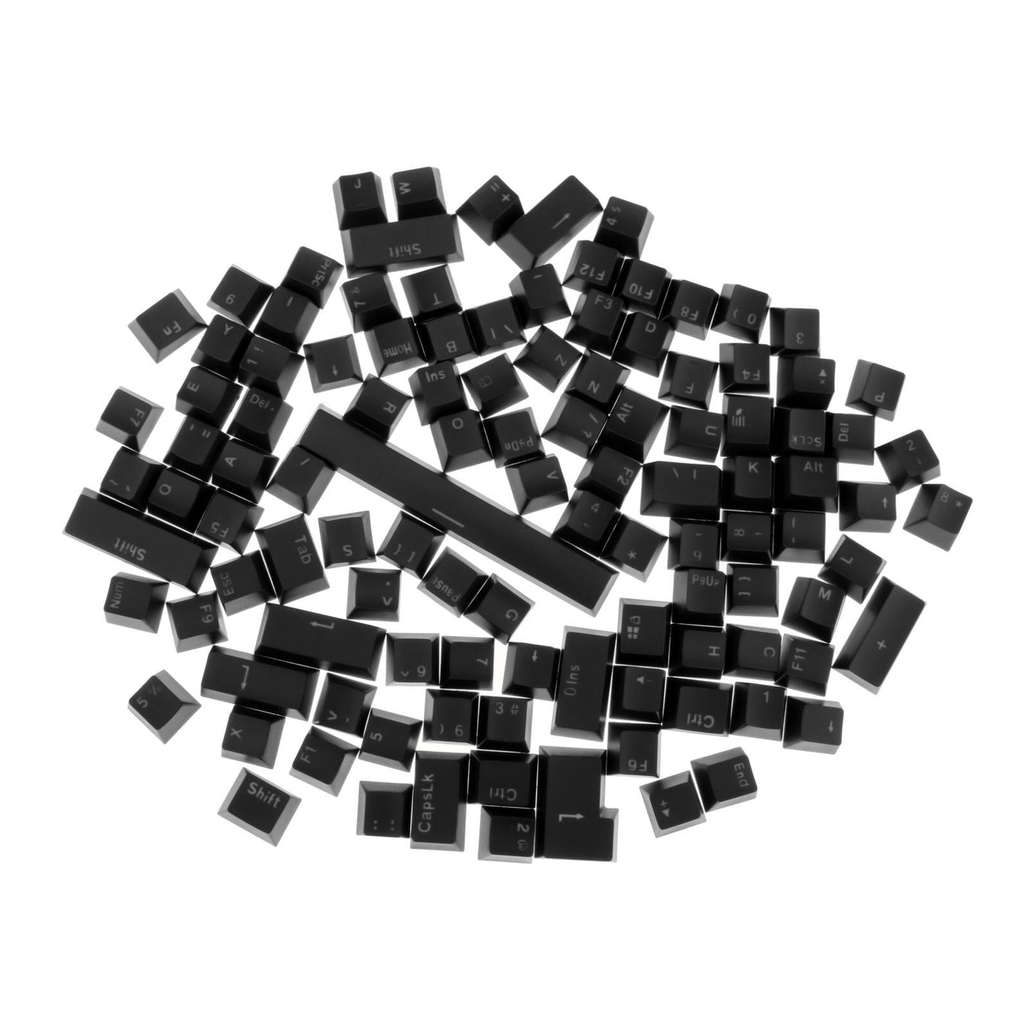 108-Key ABS Translucent Keycaps Key Cap for Mechanical Keyboard Black