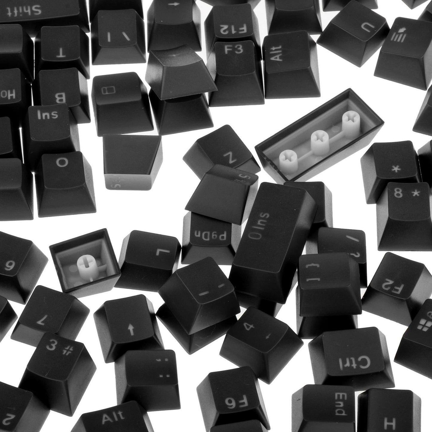 108-Key ABS Translucent Keycaps Key Cap for Mechanical Keyboard Black