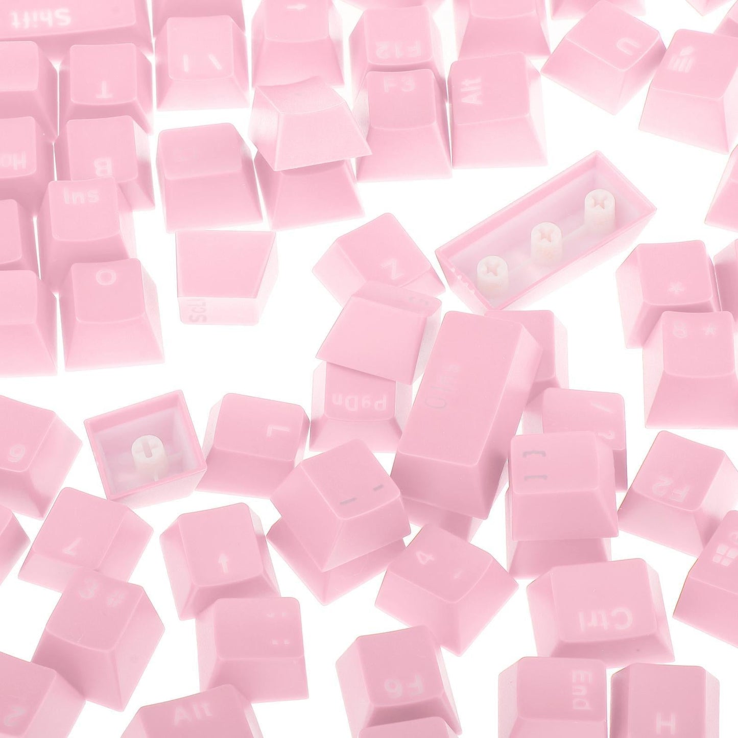 108-Key ABS Translucent Keycaps Key Cap for Mechanical Keyboard Pink