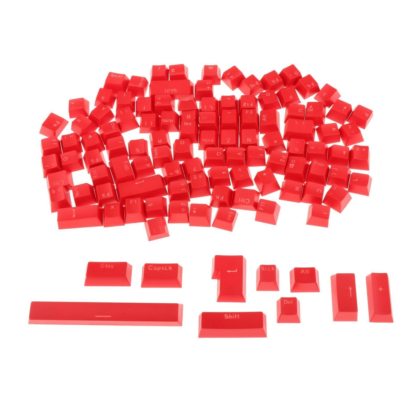108-Key ABS Translucent Keycaps Key Cap for Mechanical Keyboard Red