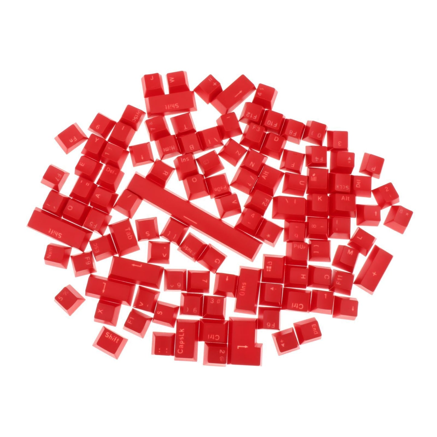 108-Key ABS Translucent Keycaps Key Cap for Mechanical Keyboard Red