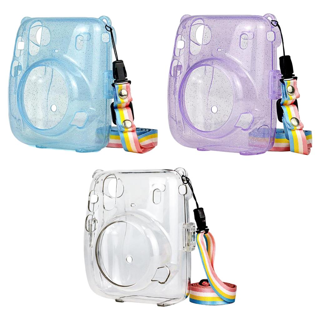 Protective Hard Case Anti-dust Strap for Instax Mini 11 Polaroid Camera Blue