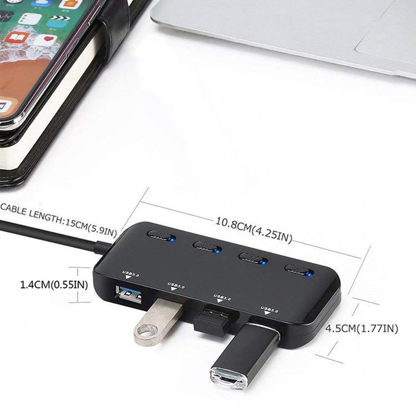USB 3.0 Hub Connectors USB Adapter Expansion Splitter Converter Type C Hub