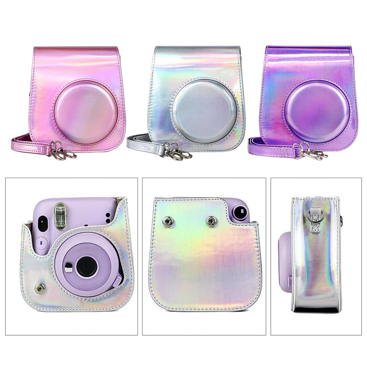 Hard Protective Case Anti-fall Shoulder Strap for Fujifilm Instax mini 11 Symphony Pink