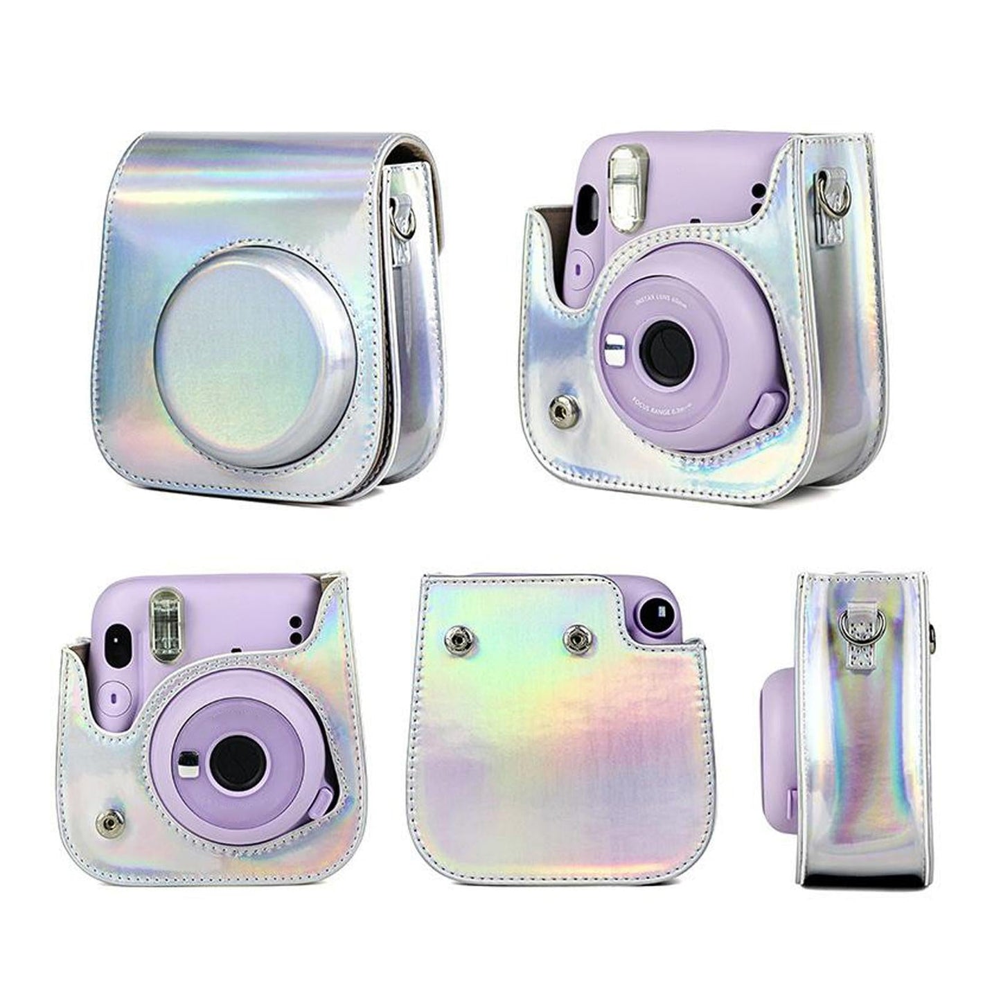 Hard Protective Case Anti-fall Shoulder Strap for Fujifilm Instax mini 11 Symphony Sliver