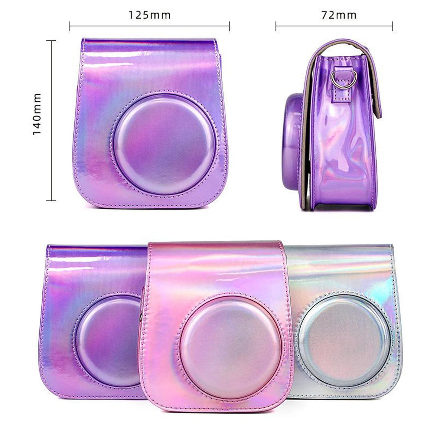 Hard Protective Case Anti-fall Shoulder Strap for Fujifilm Instax mini 11 Symphony Purple