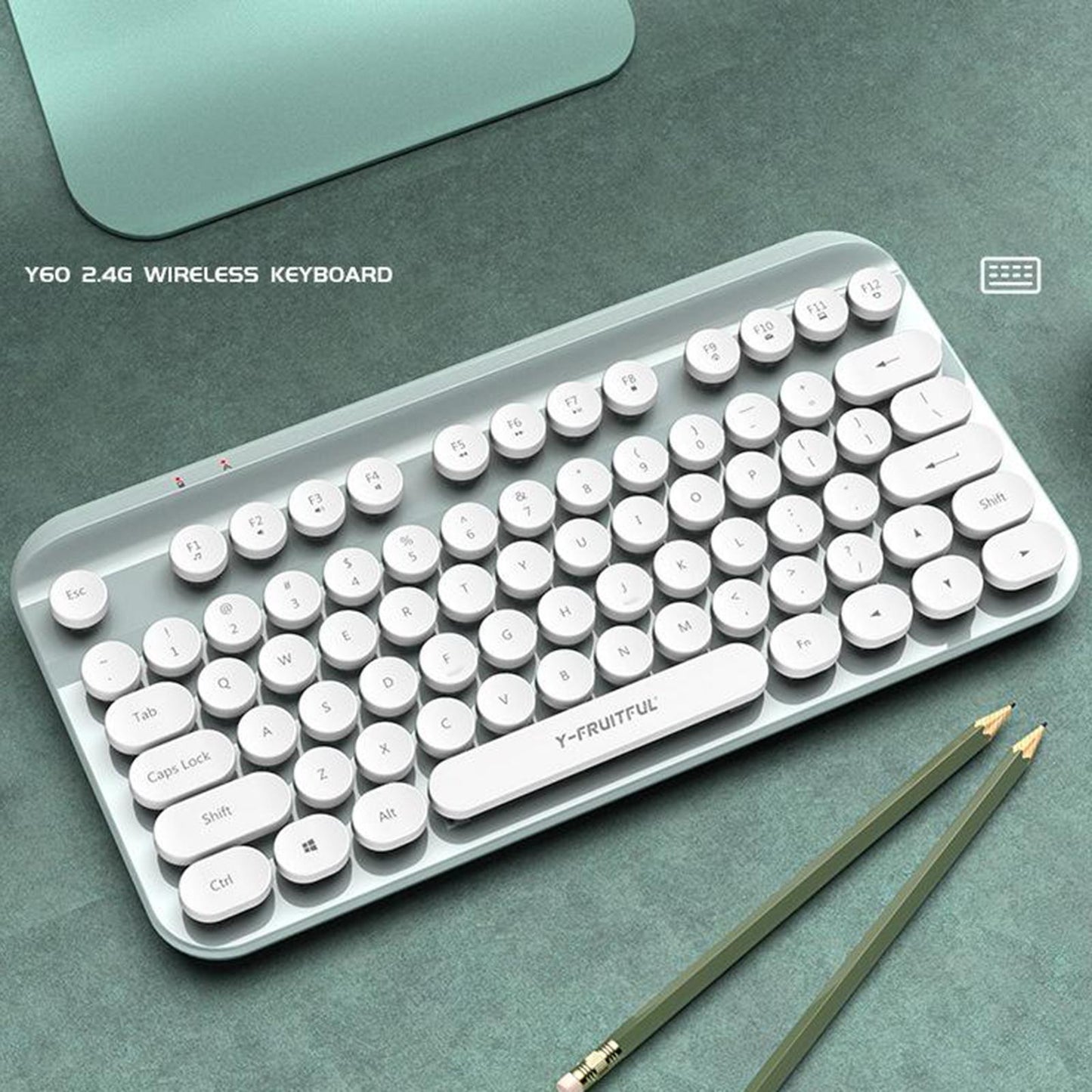 Portable Mini Multifunction 2.4G Wireless Bluetooth Keyboard for Laptop blue