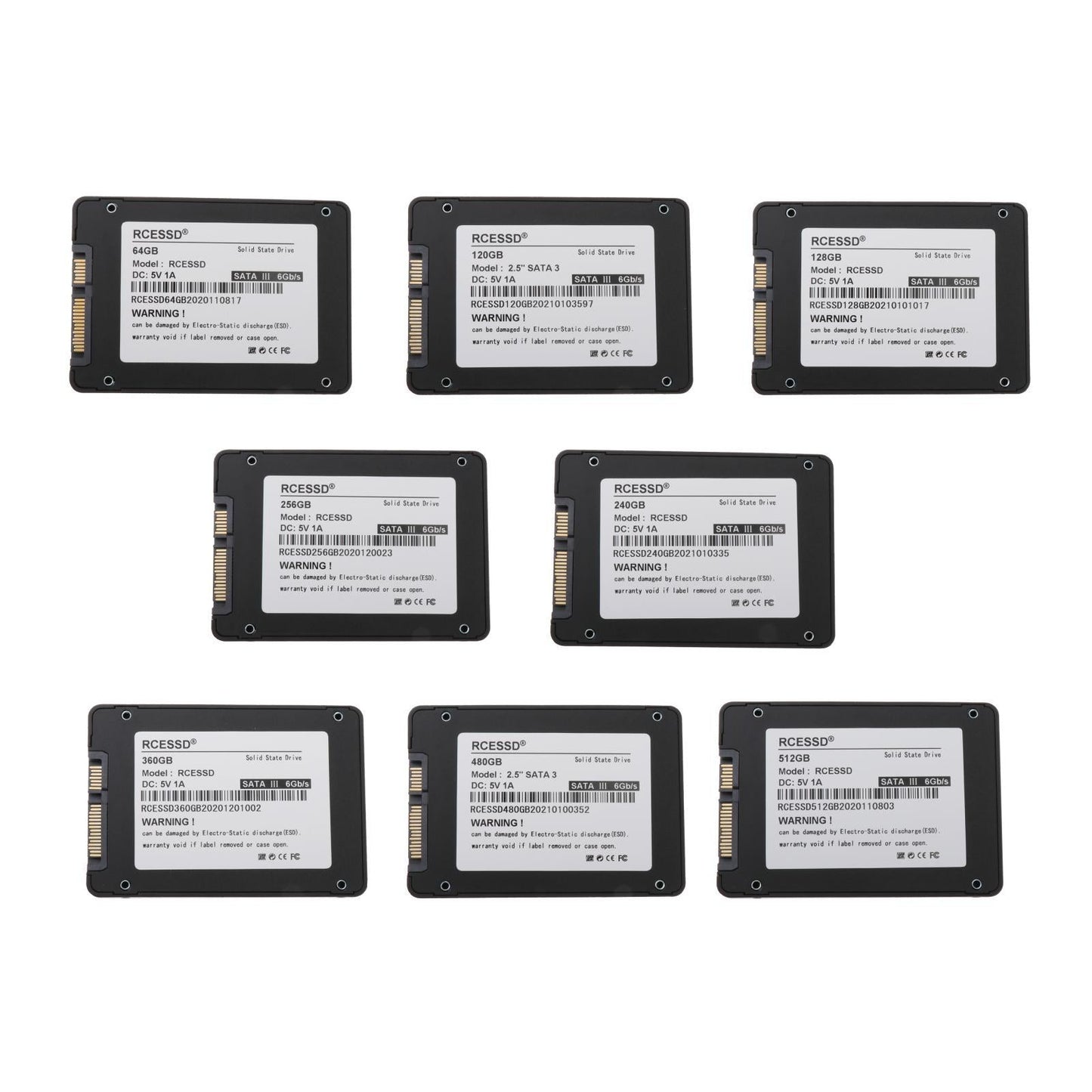 SSD SATA 3 2.5 7mm Internal Solid State Drive for Desktop Laptop PC 512GB"