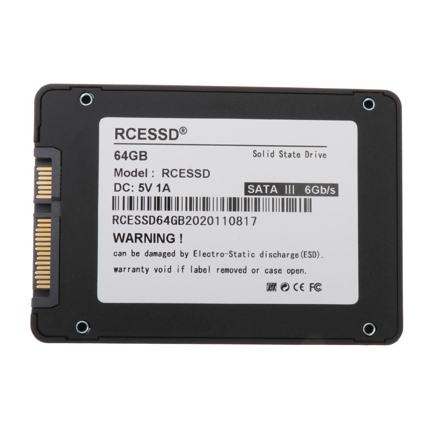 SSD SATA 3 2.5 7mm Internal Solid State Drive for Desktop Laptop PC 64GB"